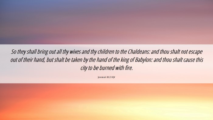 Picture 06 - Jeremiah 38:23 KJV Desktop Wallpaper - So they shall bring out all thy wives and thy - Desktop Bible Verse Wallpaper