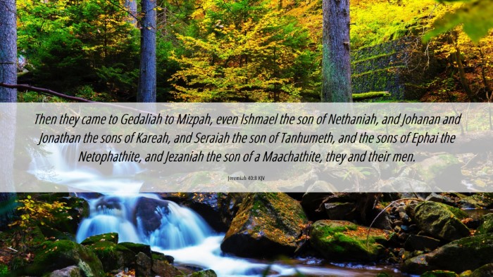 Picture 06 - Jeremiah 40:8 KJV Desktop Wallpaper - Then they came to Gedaliah to Mizpah, even - Desktop Bible Verse Wallpaper