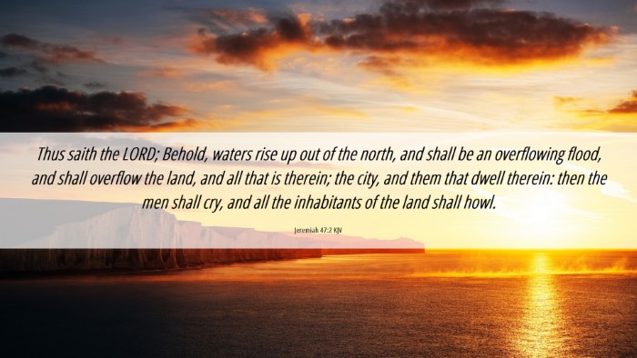 Picture 06 - Jeremiah 47:2 KJV Desktop Wallpaper - Thus saith the LORD; Behold, waters rise up out - Desktop Bible Verse Wallpaper