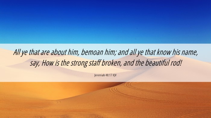 Picture 06 - Jeremiah 48:17 KJV Desktop Wallpaper - All ye that are about him, bemoan him; and all ye - Desktop Bible Verse Wallpaper