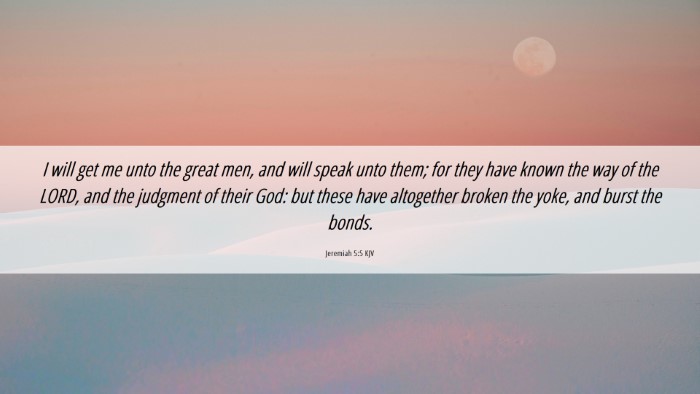 Picture 06 - Jeremiah 5:5 KJV Desktop Wallpaper - I will get me unto the great men, and will speak - Desktop Bible Verse Wallpaper