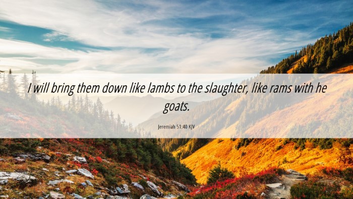 Picture 06 - Jeremiah 51:40 KJV Desktop Wallpaper - I will bring them down like lambs to the - Desktop Bible Verse Wallpaper