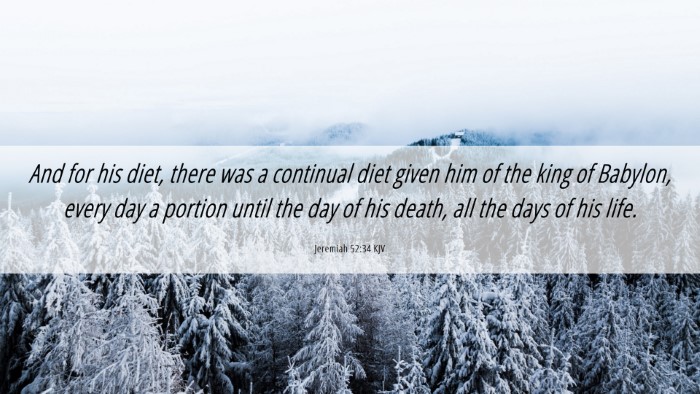 Picture 06 - Jeremiah 52:34 KJV Desktop Wallpaper - And for his diet, there was a continual diet - Desktop Bible Verse Wallpaper