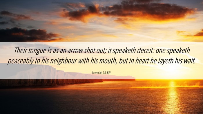 Picture 06 - Jeremiah 9:8 KJV Desktop Wallpaper - Their tongue is as an arrow shot out; it speaketh - Desktop Bible Verse Wallpaper