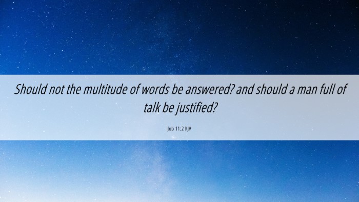 Picture 06 - Job 11:2 KJV Desktop Wallpaper - Should not the multitude of words be answered? - Desktop Bible Verse Wallpaper