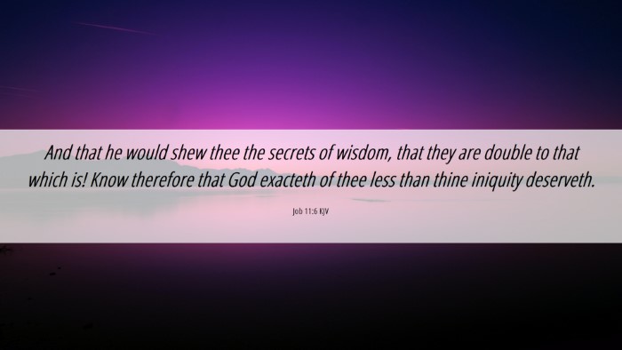 Picture 06 - Job 11:6 KJV Desktop Wallpaper - And that he would shew thee the secrets of - Desktop Bible Verse Wallpaper