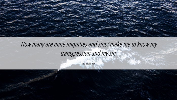 Picture 06 - Job 13:23 KJV Desktop Wallpaper - How many are mine iniquities and sins? make me to - Desktop Bible Verse Wallpaper