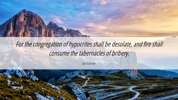Picture 06 - Job 15:34 KJV Desktop Wallpaper - For the congregation of hypocrites shall be - Desktop Bible Verse Wallpaper