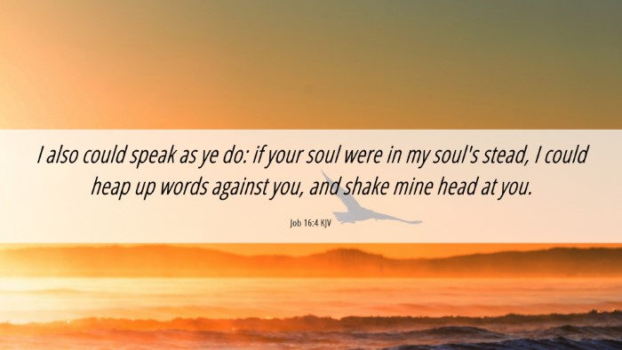 Picture 06 - Job 16:4 KJV Desktop Wallpaper - I also could speak as ye do: if your soul were in - Desktop Bible Verse Wallpaper
