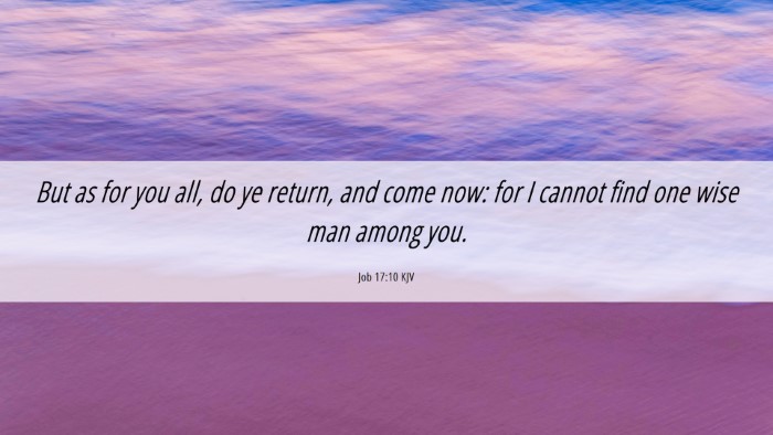 Picture 06 - Job 17:10 KJV Desktop Wallpaper - But as for you all, do ye return, and come now: - Desktop Bible Verse Wallpaper