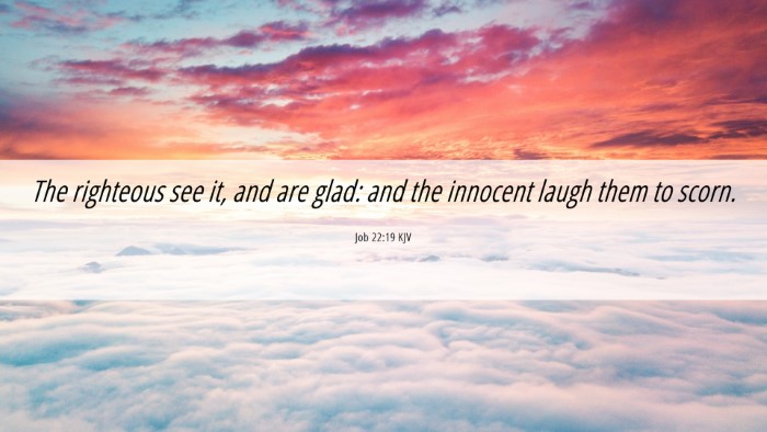 Picture 06 - Job 22:19 KJV Desktop Wallpaper - The righteous see it, and are glad: and the - Desktop Bible Verse Wallpaper