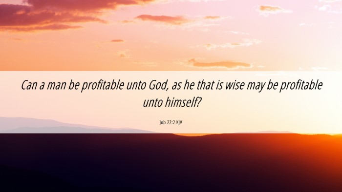 Picture 06 - Job 22:2 KJV Desktop Wallpaper - Can a man be profitable unto God, as he that is - Desktop Bible Verse Wallpaper