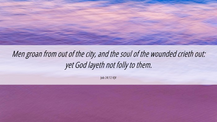 Picture 06 - Job 24:12 KJV Desktop Wallpaper - Men groan from out of the city, and the soul of - Desktop Bible Verse Wallpaper