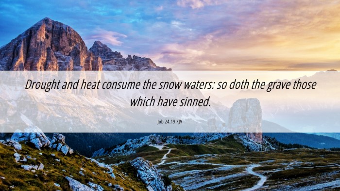Picture 06 - Job 24:19 KJV Desktop Wallpaper - Drought and heat consume the snow waters: so doth - Desktop Bible Verse Wallpaper
