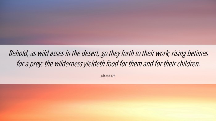 Picture 06 - Job 24:5 KJV Desktop Wallpaper - Behold, as wild asses in the desert, go they - Desktop Bible Verse Wallpaper