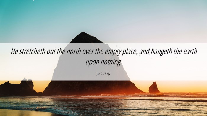 Picture 06 - Job 26:7 KJV Desktop Wallpaper - He stretcheth out the north over the empty place, - Desktop Bible Verse Wallpaper