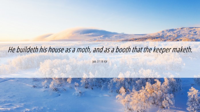 Picture 06 - Job 27:18 KJV Desktop Wallpaper - He buildeth his house as a moth, and as a booth - Desktop Bible Verse Wallpaper