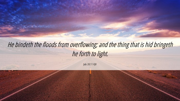 Picture 06 - Job 28:11 KJV Desktop Wallpaper - He bindeth the floods from overflowing; and the - Desktop Bible Verse Wallpaper