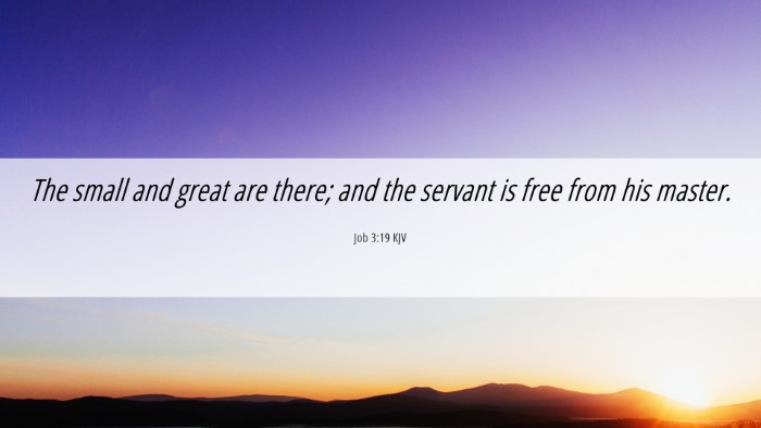 Picture 06 - Job 3:19 KJV Desktop Wallpaper - The small and great are there; and the servant is - Desktop Bible Verse Wallpaper