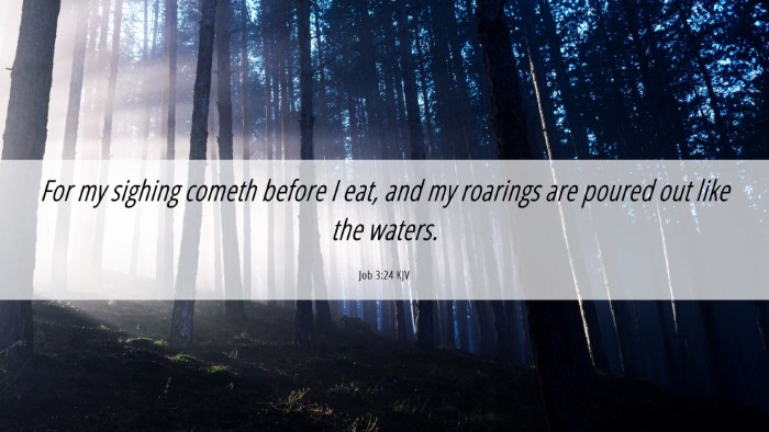 Picture 06 - Job 3:24 KJV Desktop Wallpaper - For my sighing cometh before I eat, and my - Desktop Bible Verse Wallpaper
