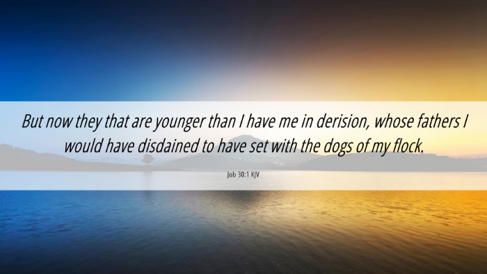 Picture 06 - Job 30:1 KJV Desktop Wallpaper - But now they that are younger than I have me in - Desktop Bible Verse Wallpaper