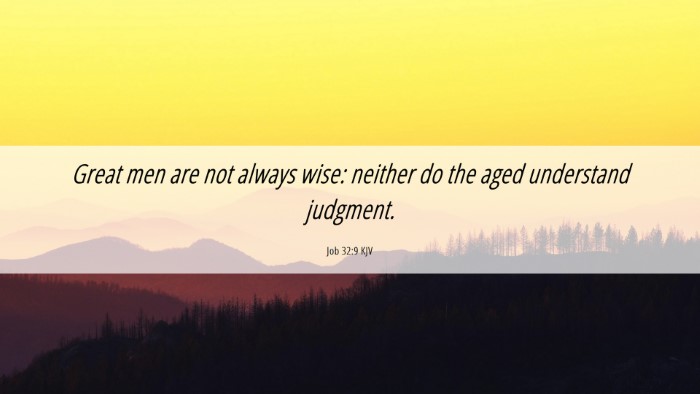 Picture 06 - Job 32:9 KJV Desktop Wallpaper - Great men are not always wise: neither do the - Desktop Bible Verse Wallpaper