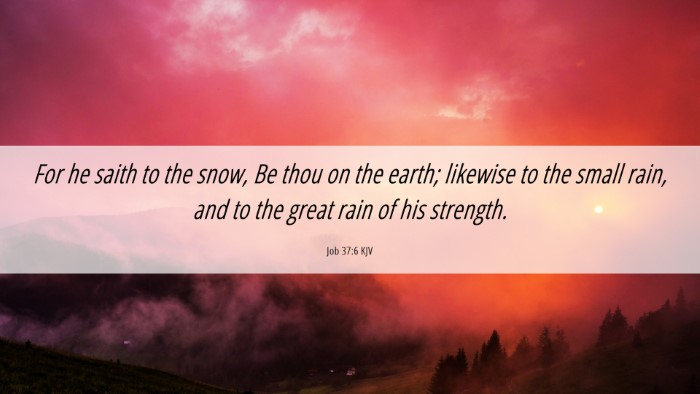 Picture 06 - Job 37:6 KJV Desktop Wallpaper - For he saith to the snow, Be thou on the earth; - Desktop Bible Verse Wallpaper