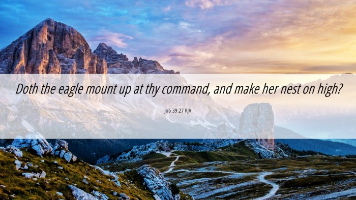 Picture 06 - Job 39:27 KJV Desktop Wallpaper - Doth the eagle mount up at thy command, and make - Desktop Bible Verse Wallpaper