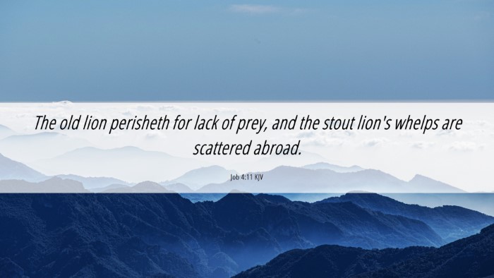 Picture 06 - Job 4:11 KJV Desktop Wallpaper - The old lion perisheth for lack of prey, and the - Desktop Bible Verse Wallpaper