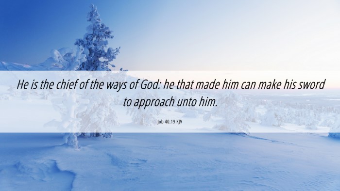 Picture 06 - Job 40:19 KJV Desktop Wallpaper - He is the chief of the ways of God: he that made - Desktop Bible Verse Wallpaper