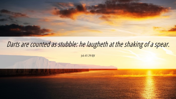 Picture 06 - Job 41:29 KJV Desktop Wallpaper - Darts are counted as stubble: he laugheth at the - Desktop Bible Verse Wallpaper