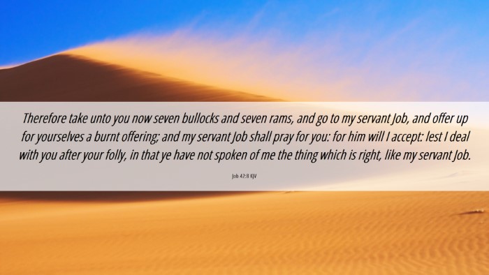 Picture 06 - Job 42:8 KJV Desktop Wallpaper - Therefore take unto you now seven bullocks and - Desktop Bible Verse Wallpaper