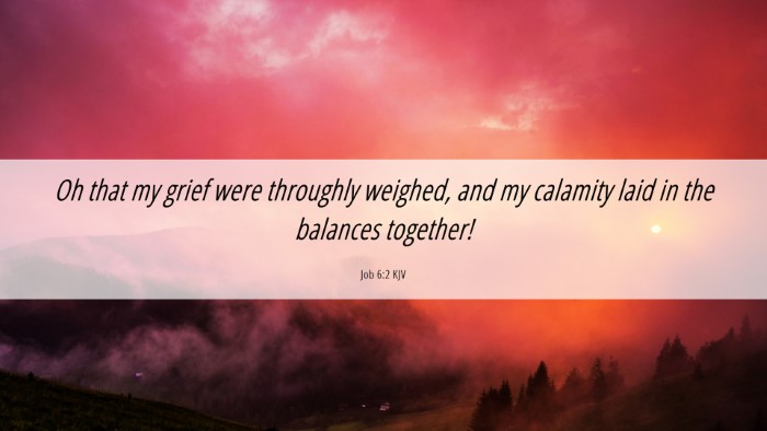 Picture 06 - Job 6:2 KJV Desktop Wallpaper - Oh that my grief were throughly weighed, and my - Desktop Bible Verse Wallpaper