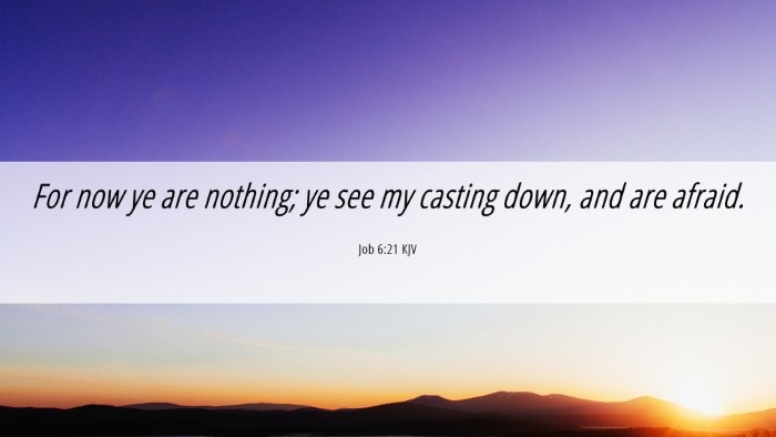 Picture 06 - Job 6:21 KJV Desktop Wallpaper - For now ye are nothing; ye see my casting down, - Desktop Bible Verse Wallpaper