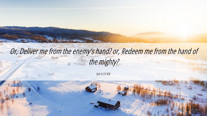Picture 06 - Job 6:23 KJV Desktop Wallpaper - Or, Deliver me from the enemy's hand? or, Redeem - Desktop Bible Verse Wallpaper