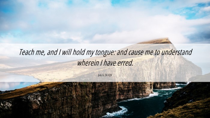 Picture 06 - Job 6:24 KJV Desktop Wallpaper - Teach me, and I will hold my tongue: and cause me - Desktop Bible Verse Wallpaper