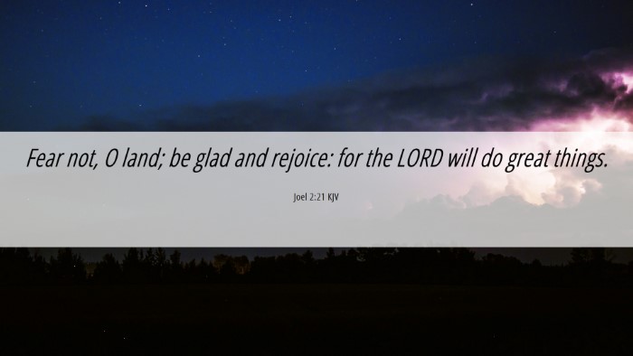 Picture 06 - Joel 2:21 KJV Desktop Wallpaper - Fear not, O land; be glad and rejoice: for the - Desktop Bible Verse Wallpaper