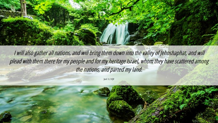 Picture 06 - Joel 3:2 KJV Desktop Wallpaper - I will also gather all nations, and will bring - Desktop Bible Verse Wallpaper