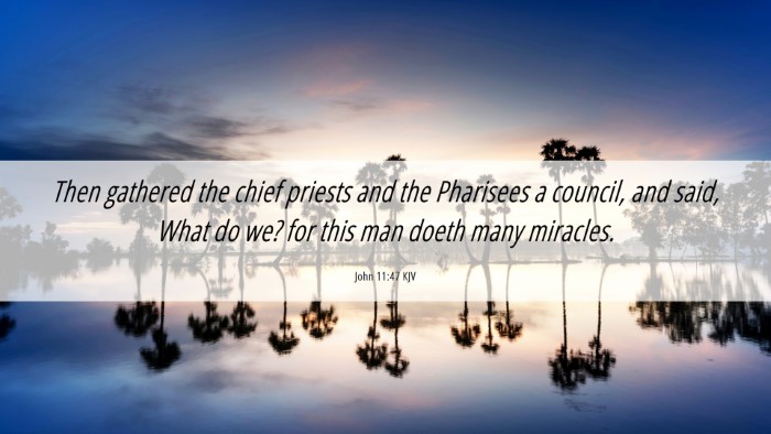 Picture 06 - John 11:47 KJV Desktop Wallpaper - Then gathered the chief priests and the Pharisees - Desktop Bible Verse Wallpaper