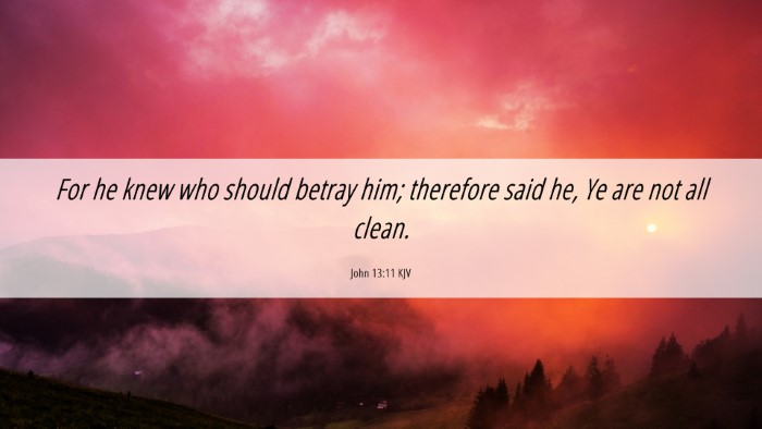Picture 06 - John 13:11 KJV Desktop Wallpaper - For he knew who should betray him; therefore said - Desktop Bible Verse Wallpaper