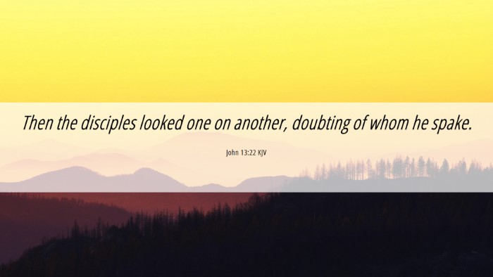 Picture 06 - John 13:22 KJV Desktop Wallpaper - Then the disciples looked one on another, - Desktop Bible Verse Wallpaper