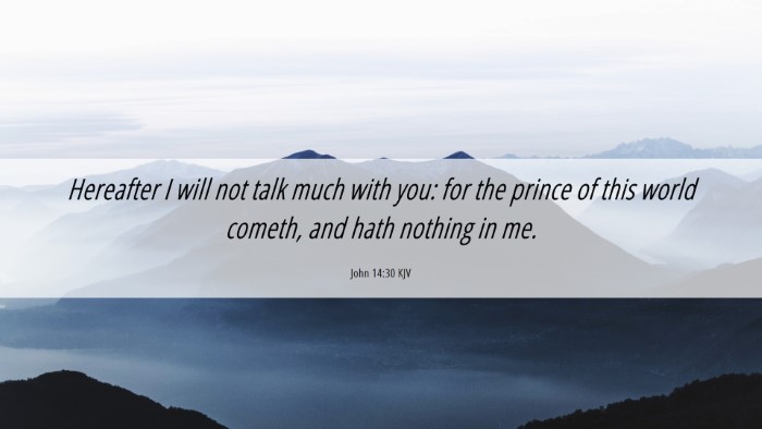 Picture 06 - John 14:30 KJV Desktop Wallpaper - Hereafter I will not talk much with you: for the - Desktop Bible Verse Wallpaper