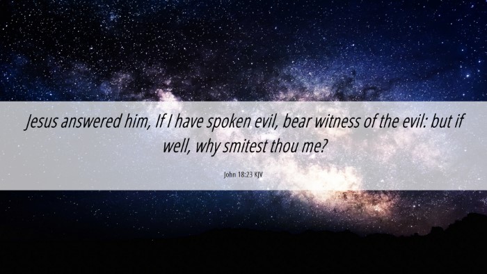 Picture 06 - John 18:23 KJV Desktop Wallpaper - Jesus answered him, If I have spoken evil, bear - Desktop Bible Verse Wallpaper