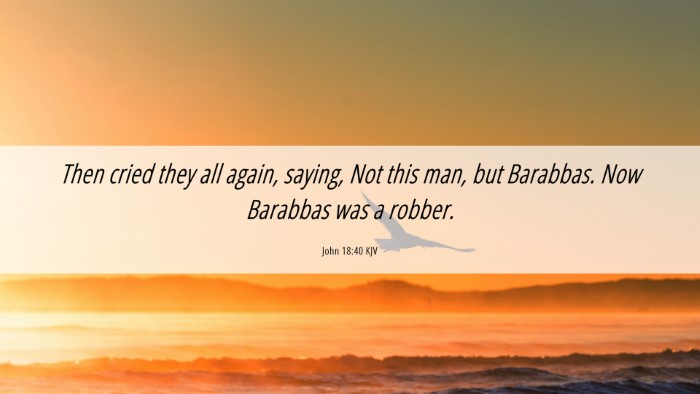 Picture 06 - John 18:40 KJV Desktop Wallpaper - Then cried they all again, saying, Not this man, - Desktop Bible Verse Wallpaper