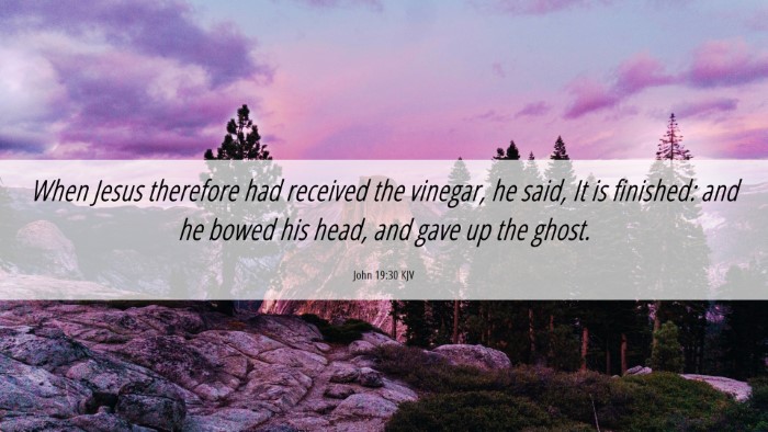 Picture 06 - John 19:30 KJV Desktop Wallpaper - When Jesus therefore had received the vinegar, he - Desktop Bible Verse Wallpaper