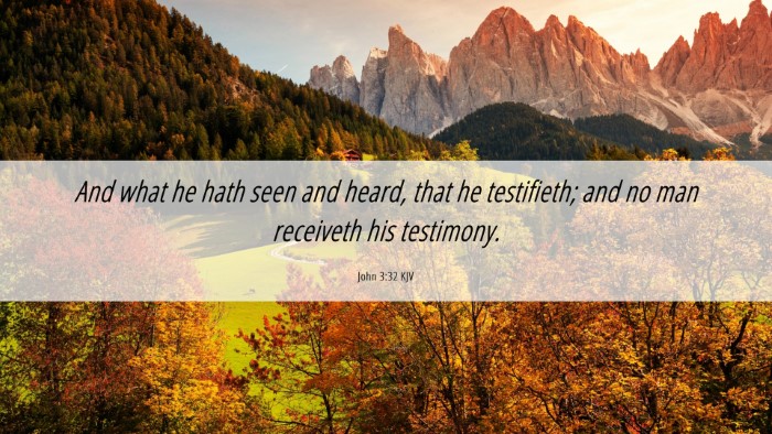 Picture 06 - John 3:32 KJV Desktop Wallpaper - And what he hath seen and heard, that he - Desktop Bible Verse Wallpaper