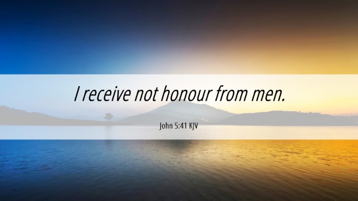 Picture 06 - John 5:41 KJV Desktop Wallpaper - I receive not honour from - Desktop Bible Verse Wallpaper