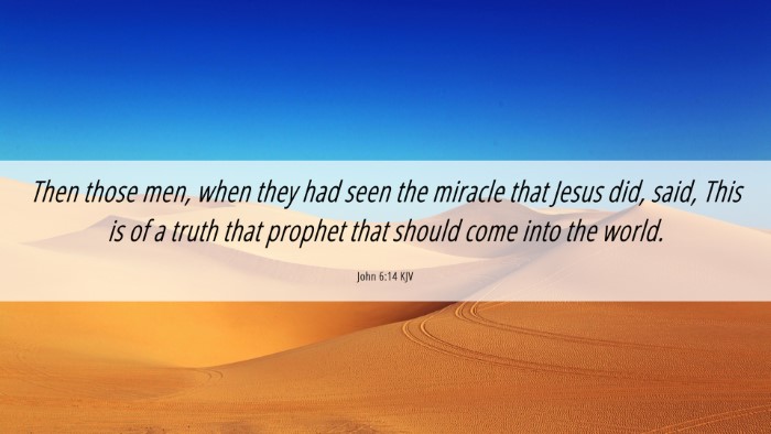 Picture 06 - John 6:14 KJV Desktop Wallpaper - Then those men, when they had seen the miracle - Desktop Bible Verse Wallpaper