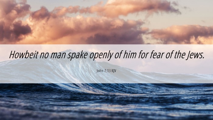Picture 06 - John 7:13 KJV Desktop Wallpaper - Howbeit no man spake openly of him for fear of - Desktop Bible Verse Wallpaper