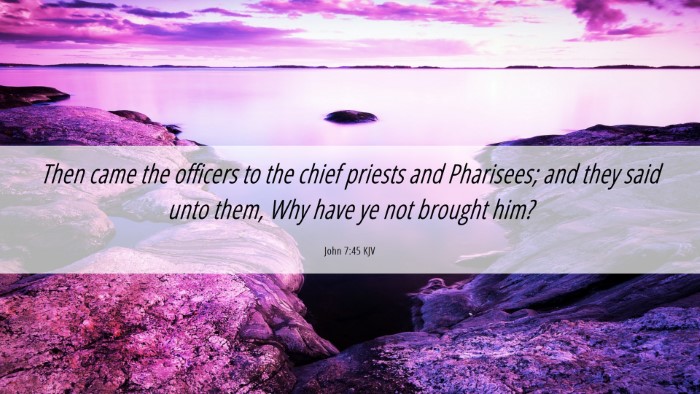 Picture 06 - John 7:45 KJV Desktop Wallpaper - Then came the officers to the chief priests and - Desktop Bible Verse Wallpaper